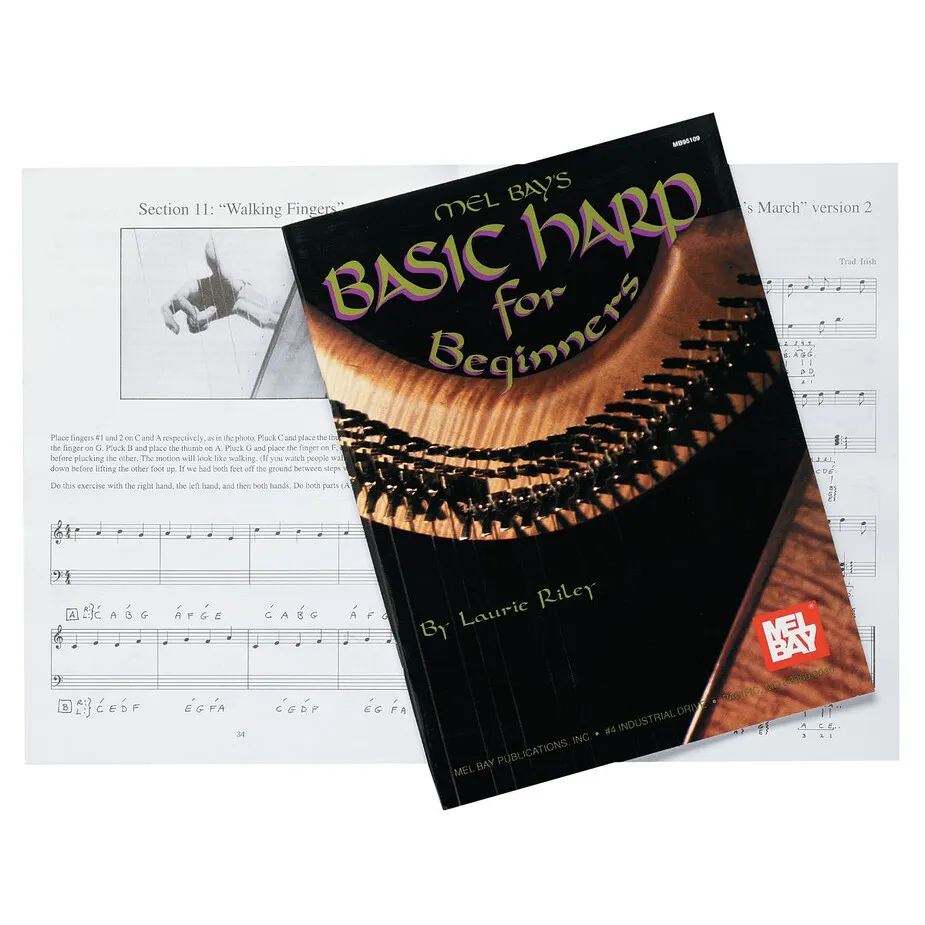 Celtic Walnut Harp Beginners Book