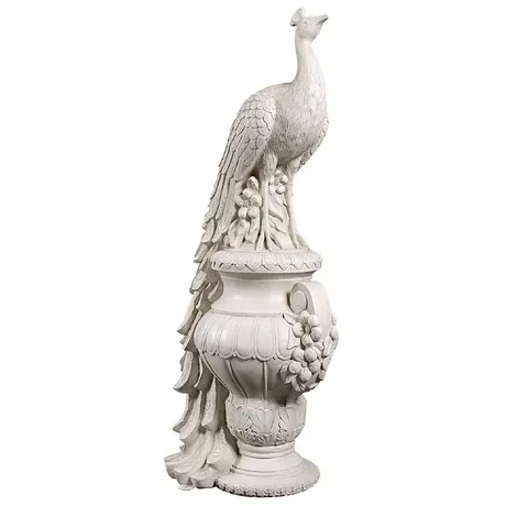 Staverden Castle Peacock on an Urn Garden Statue: Giant