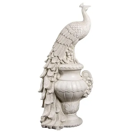 Staverden Castle Peacock on an Urn Garden Statue: Giant