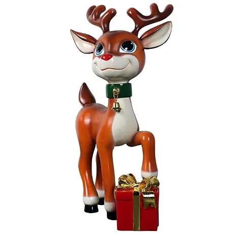 Belle, Santa's Red-Nosed Christmas Reindeer Statue