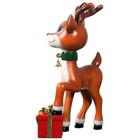 Belle, Santa's Red-Nosed Christmas Reindeer Statue