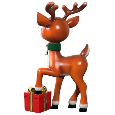 Belle, Santa's Red-Nosed Christmas Reindeer Statue