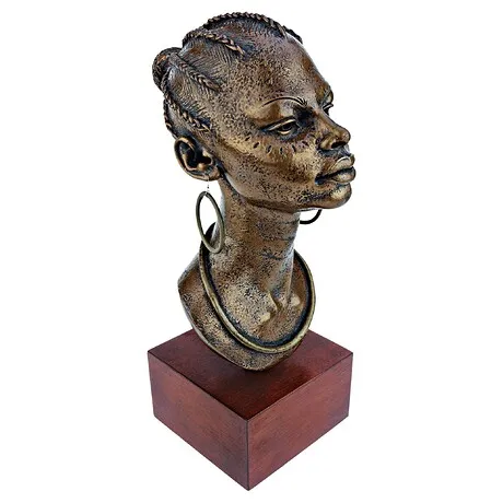 African Maiden Princess Sculptural Bust