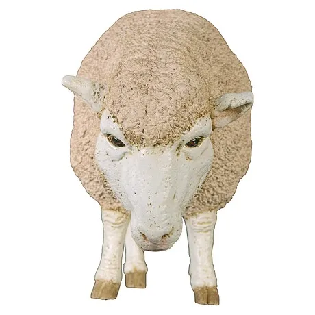 Merino Ewe Life-Size Sheep Statue: Head Down
