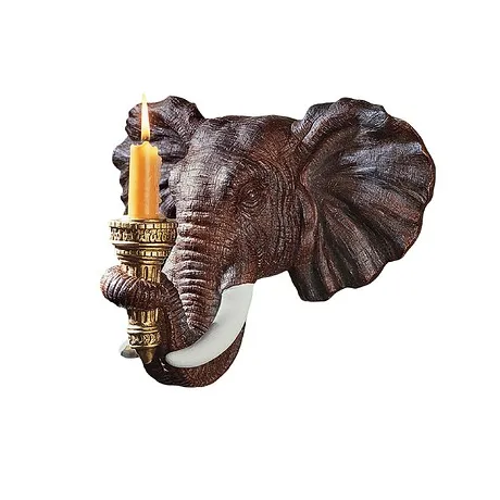 Elephant Sculptural Wall Candle Sconce: Each