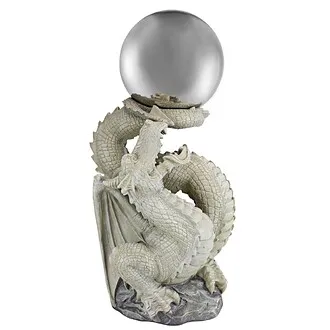 Sir Sagremor's Dragon Metal Gazing Globe Garden Statue