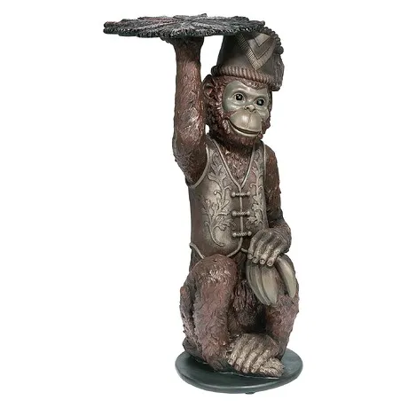 Moroccan Monkey Butler Sculptural Pedestal Table