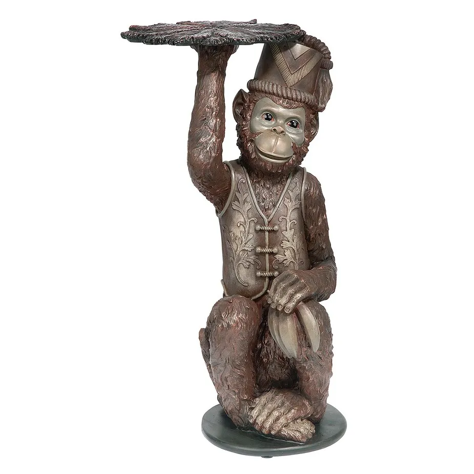 Moroccan Monkey Butler Sculptural Pedestal Table