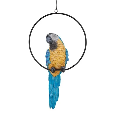 Polly in Paradise Parrot on Ring Perch: Large