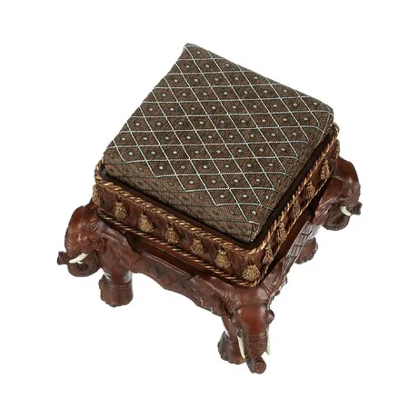 The Maharajah's Elephants Sculptural Upholstered Footstool
