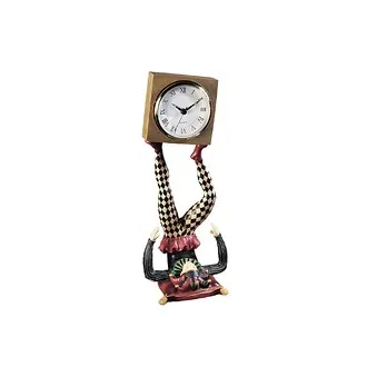 Juggling Time Harlequin Jester Sculptural Clock