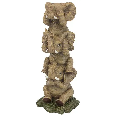 The Hear-No, See-No, Speak-No Evil Elephants Statue: Medium