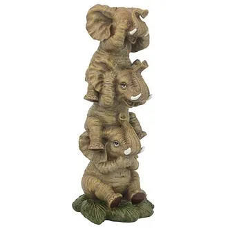 The Hear-No, See-No, Speak-No Evil Elephants Statue: Medium