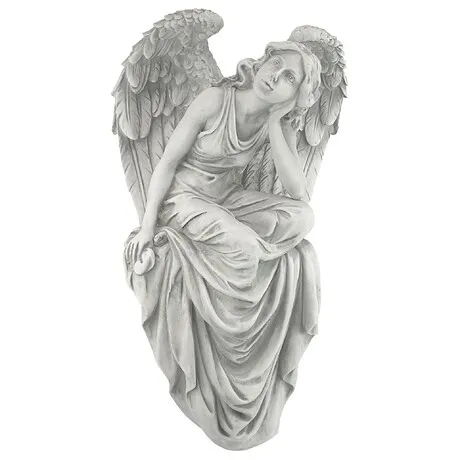 Resting Grace Sitting Angel Statue: Large