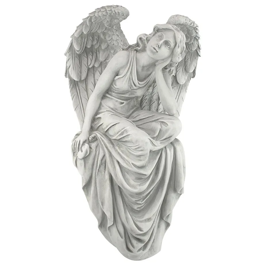 Resting Grace Sitting Angel Statue: Large