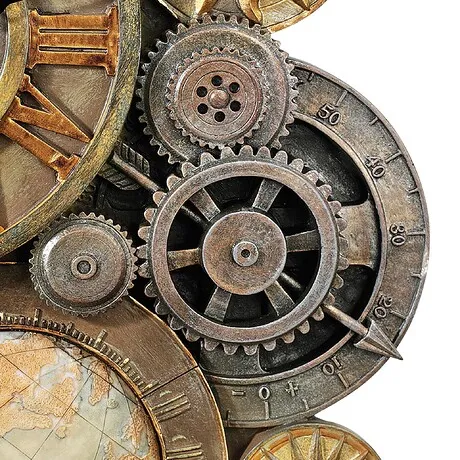 Gears of Time Sculptural Wall Clock: Medium