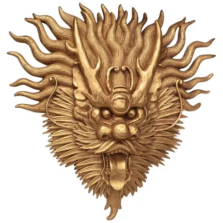 Tibetan Dragon Mask Wall Sculpture