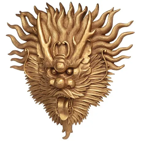 Tibetan Dragon Mask Wall Sculpture