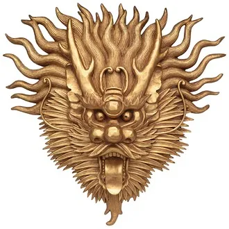 Tibetan Dragon Mask Wall Sculpture