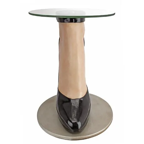 Stilettos Anyone? Glass-Topped Sculptural Table