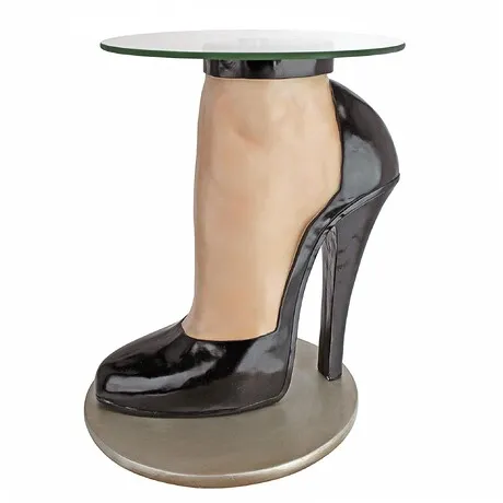 Stilettos Anyone? Glass-Topped Sculptural Table