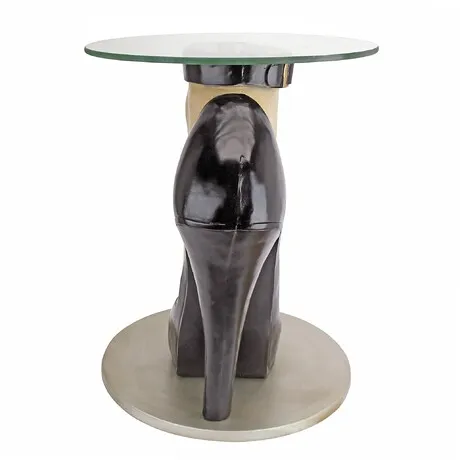 Stilettos Anyone? Glass-Topped Sculptural Table
