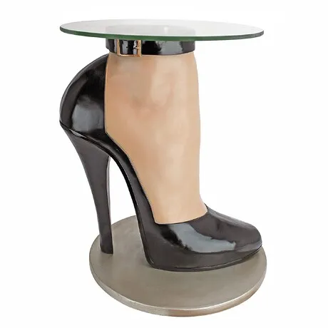 Stilettos Anyone? Glass-Topped Sculptural Table