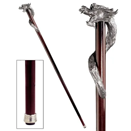 The Padrone Collection: Staff of Saint George Pewter Walking Stick
