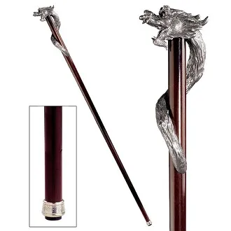 The Padrone Collection: Staff of Saint George Pewter Walking Stick