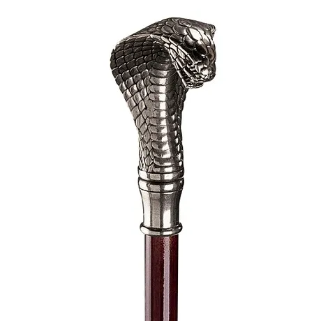 The Padrone Collection: Cobra Pewter Walking Stick