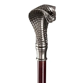 The Padrone Collection: Cobra Pewter Walking Stick