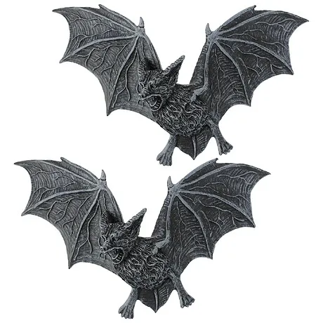 The Vampire Bats of Castle Barbarosa Wall Sculptures: Set of Two Medium