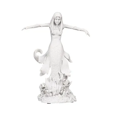 Ocean's Queen Mermaid: Bonded Marble Resin Statue