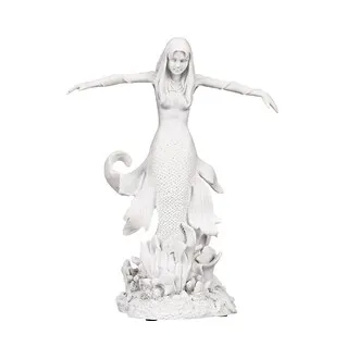 Ocean's Queen Mermaid: Bonded Marble Resin Statue