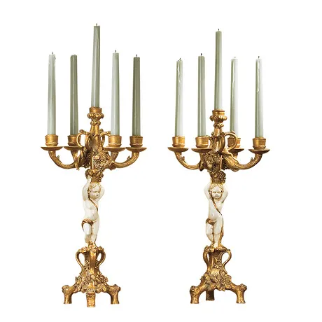 The Cherub's Harvest Candelabra Pair