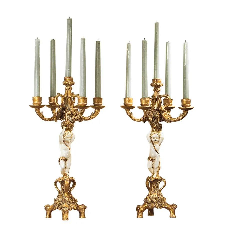 The Cherub's Harvest Candelabra Pair