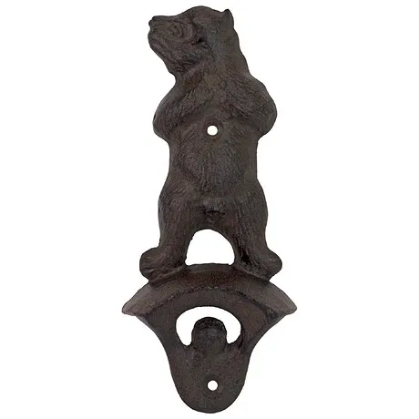 Growling Grizzly Forest Bear Cast Iron Wall Mount Bottle Opener: Each