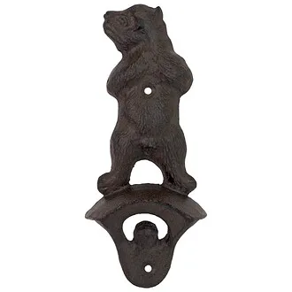 Growling Grizzly Forest Bear Cast Iron Wall Mount Bottle Opener: Each