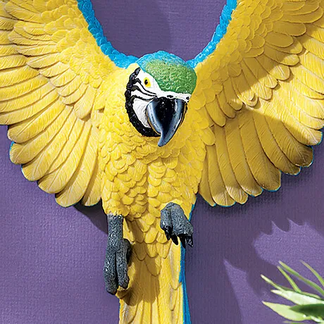 Phineas the Flapping Macaw Bird Wall Sculpture: Each