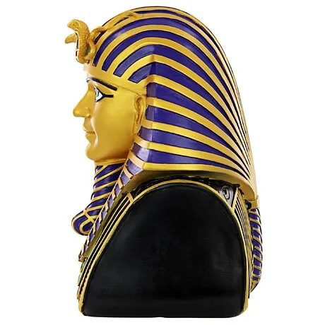 Golden Shroud of Tutankhamen Egyptian Bust Statue: Large