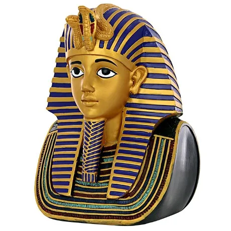 Golden Shroud of Tutankhamen Egyptian Bust Statue: Medium