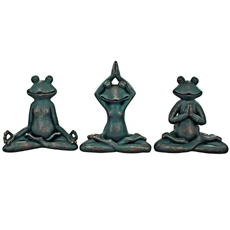 Relax, Renew and Ribbit Zen Garden Frog Statues