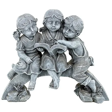 Nature's Scholars Reading Children Garden Statue