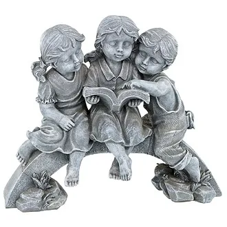 Nature's Scholars Reading Children Garden Statue