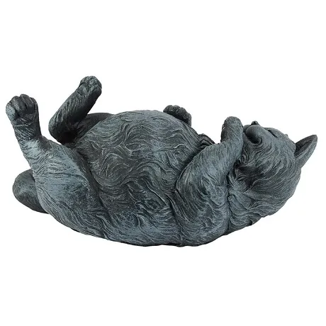 Playful Cat on Back Statue