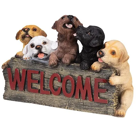 Puppy Parade Welcome Sign Statue
