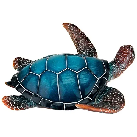 Blue Sea Turtle Statue: Medium