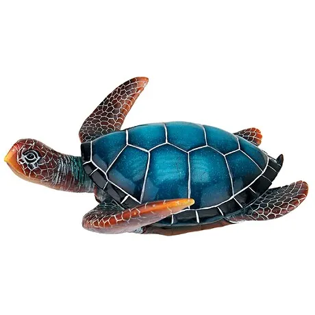 Blue Sea Turtle Statue: Medium