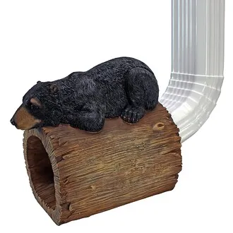 Black Bear Gutter Guardian Downspout Statue