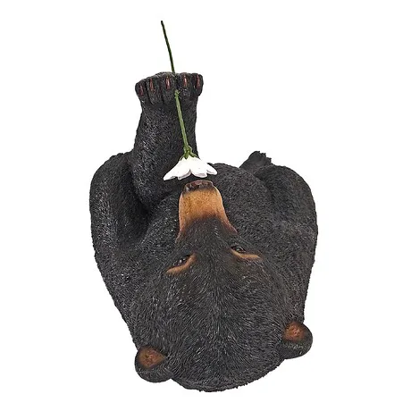 Smell the Flowers Black Bear Garden Statue